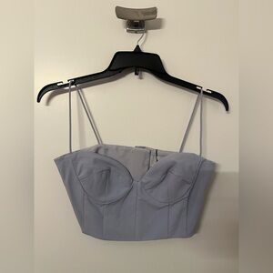 $55! Aliava Women’s Carla Structured Crop Top Baby Blue size L. FREE SHIPPING!